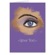 Maquillaje púrpura del ojo tarjeton