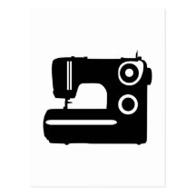 Máquina de coser postales