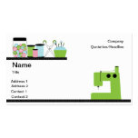 Máquina de coser verde tarjetas personales