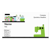 Máquina de coser verde tarjetas personales