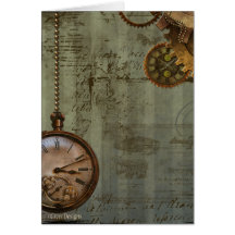 Máquina de tiempo de Steampunk Felicitaciones