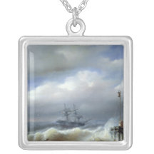 Mar agitado en el clima tempestuoso, 1846 pendientes personalizados