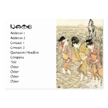Mar japonés fresco de la mujer del ukiyo-e tres de plantilla de tarjeta personal