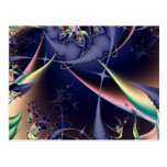 Mar profundo I · Arte del fractal · Azul Tarjetas Postales