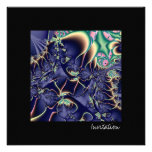 Mar profundo III · Arte del fractal · Azul Anuncio Personalizado