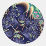 Mar profundo III · Arte del fractal · Azul Etiqueta
