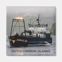 Mar siberiano, barco pesquero del palangrero imanes de nevera