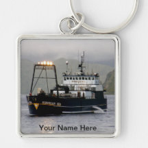 Mar siberiano, barco pesquero del palangrero llaveros personalizados