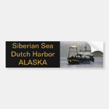 Mar siberiano, barco pesquero del palangrero pegatina de parachoque