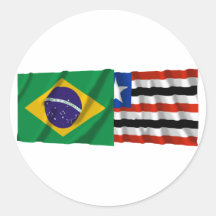 Maranhão y banderas que agitan del Brasil Pegatina Redonda