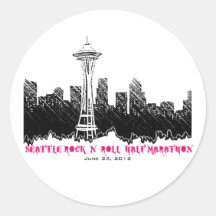 Maratón 2012 del rollo de la roca n de Seattle med Etiquetas Redondas