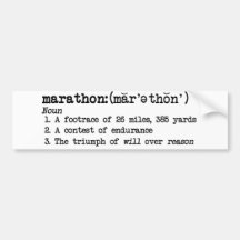 Maratón Defnition Etiqueta De Parachoque