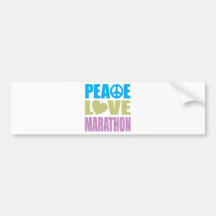 Maratón del amor de la paz pegatina de parachoque