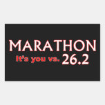 MARATÓN - es USTED contra 26,2 Rectangular Pegatina