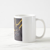 Marco amarillo de ciclo de la bici del ciclo de la tazas de café