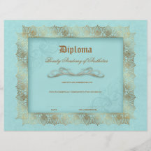 Marco azul del cordón del oro del diploma de la es flyer personalizado