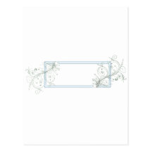 Marco blanco del flourish tarjetas postales