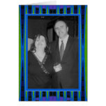 marco brillante de la foto del verde azul felicitacion 