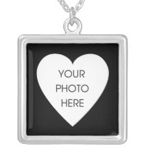 Marco de la foto del corazón - negro pendiente personalizado