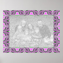 marco rosado de la foto del fractal posters