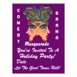 Mard Gras 6,5" x 8,75" nota de la opinión de Plse  Invitaciones Personalizada