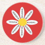 Margarita blanca en amores rojos yo amores yo no p posavasos personalizados