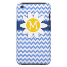 Margarita de la primavera; Modelo azul de Chevron iPod Case-Mate Cobertura