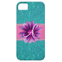 Margarita del rosa del brillo de la turquesa del m iPhone 5 Case-Mate fundas