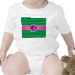Margarita rosada de los galones verdes del monogra camisetas