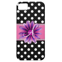 Margarita rosada de los lunares blancos negros del iPhone 5 Case-Mate protector