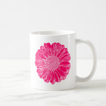 Margarita rosada gigante del Gerbera Tazas