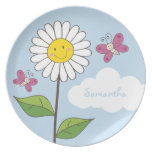 Margarita y placa de identificación sonrientes alt platos