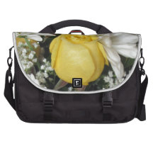 Margaritas blancas del rosa amarillo bolsa de ordenador