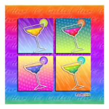 MARGARITAS del arte pop SQ. INVITACIÓN DEL FIESTA