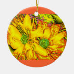Margaritas del metal amarillo ornamento de navidad