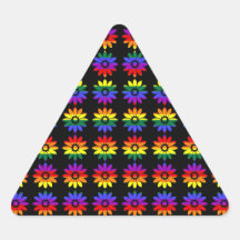 Margaritas del orgullo gay calcomanía de triangulo