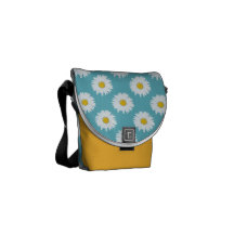Margaritas en la bolsa de mensajero azul bolsas de mensajería