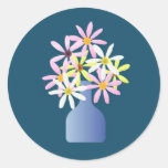 Margaritas en pegatinas de un florero