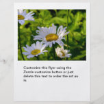 Margaritas felices de las flores en la foto del ar flyer personalizado