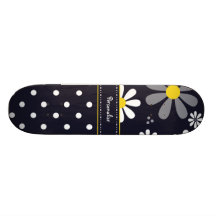 Margaritas femeninas y lunares de la MOD con nombr Tabla De Skate