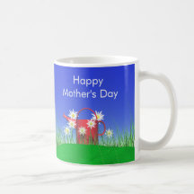 Margaritas y regadera del día de madres tazas