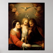 Maria, Jesús, y poster de José