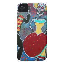 MARIACHI DE DIA DE LOS MUERTOS BAILAR iPhone 4 Case-Mate CÁRCASAS