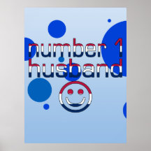 Marido del número 1 en colores de la bandera ameri posters