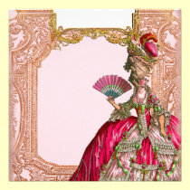 Marie Antonieta en rosas fuertes invitaciones