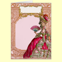 Marie Antonieta en rosas fuertes tarjetas
