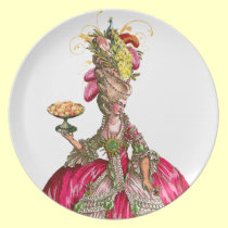 Marie Antonieta, tortas y pavo real platos