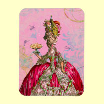 Marie Antonieta y colibríes en rosa imanes
