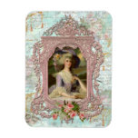Marie Antonieta y rosas rosados Imanes Flexibles