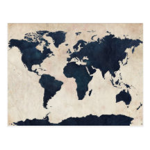 Marina de guerra apenada mapa del mundo postal